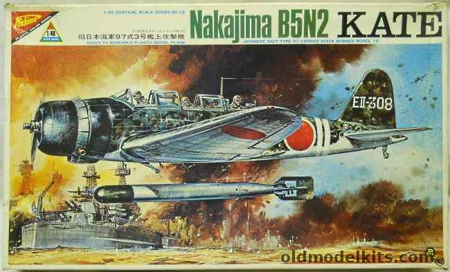 Nichimo 1/48 Nakajima B5N2 Kate - Motorized  Radar Aircraft 931 Sq / Carrier Zuiho / Commander Fuchida's Aircraft  IJN Zuikaku / IJN Shokaku, S-4813-450 plastic model kit